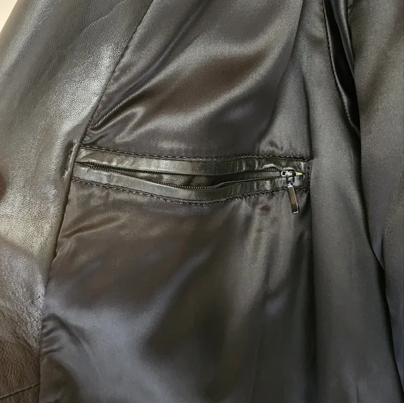 Andrew Marc Leather Heavy Full Length Trench Coat Men Size M - Picture 11 of 12